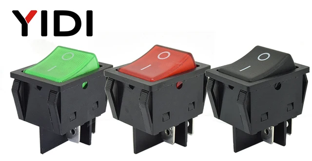 Interruttore A Bilanciere 30A 250V DPST - 2 Pezzi Con LED Rosso - Foto 3