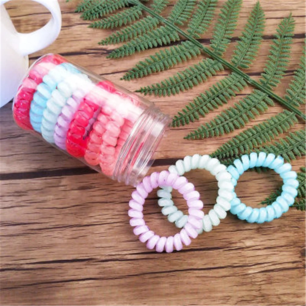 10Pcs/Pack Candy Color Phone Hair Bands Candy Color Large Telephone Ring Leather Case Hair Coil Hair Cord Girls Female Headdress 10Pcs/Pack Candy Color Phone Hair Bands Candy Color Large Telephone Ring Leather Case Hair Coil Hair Cord Girls Female Headdress