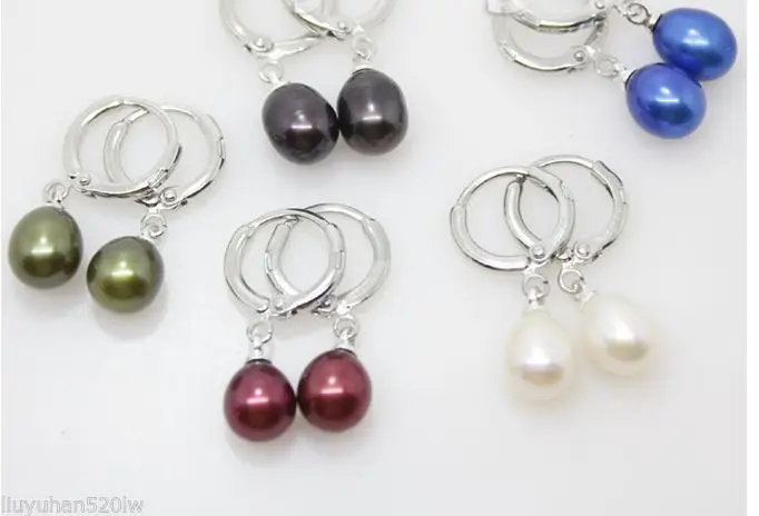 

Hot sale Free Shipping 5PCS >>>>white black green red Blue pearl earring hook Fashion Jewelry