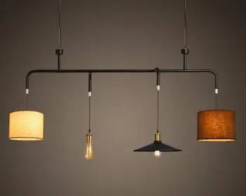 

North Loft Black Iron billiard industry combination Chandelier For Bar Cafe Home Lightings Applique Murale Luminaire