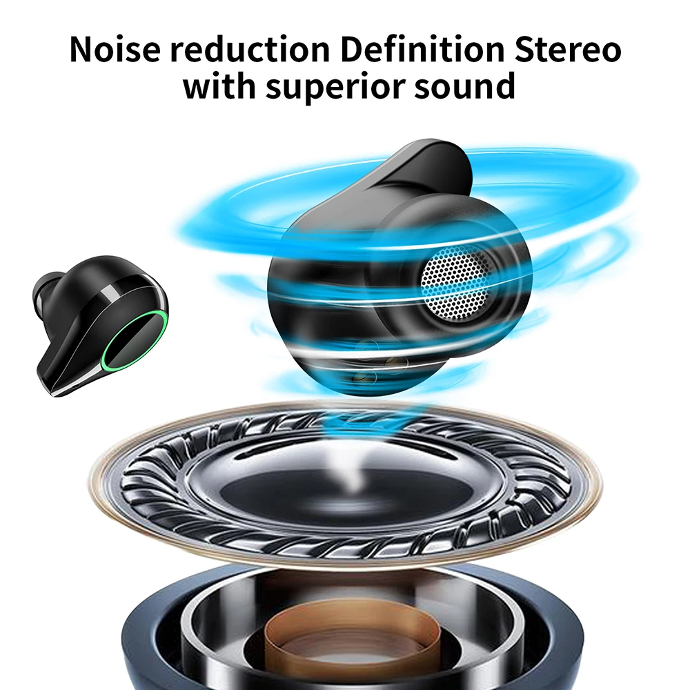 TWS T9 IPX7 Waterproof Bluetooth 5.0 Earphones Binaural True Wireless Earbuds 7000mAh Noise Cancelling Headphones 7h Music Play