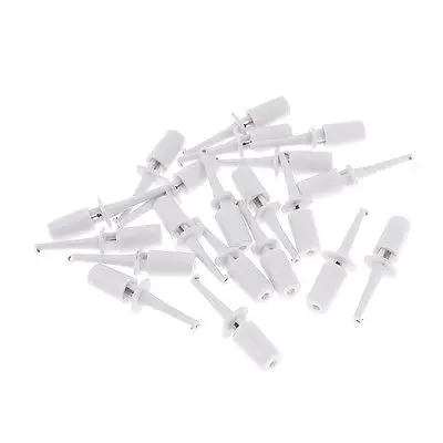 

20 Pcs White Plastic Multimeter Meter Electrical Testing Hook