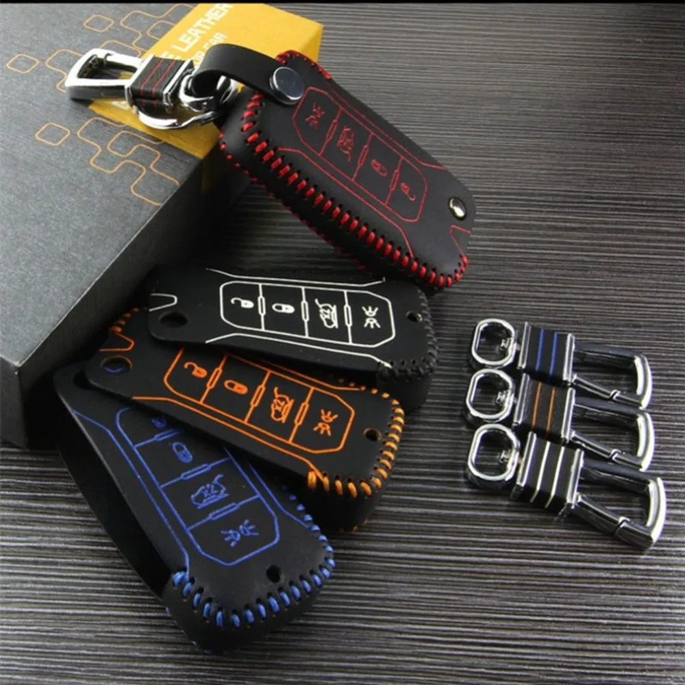 Key FOB Case Cover Cap Set Sleeve Skin For Jeep Renegade Hard Steel