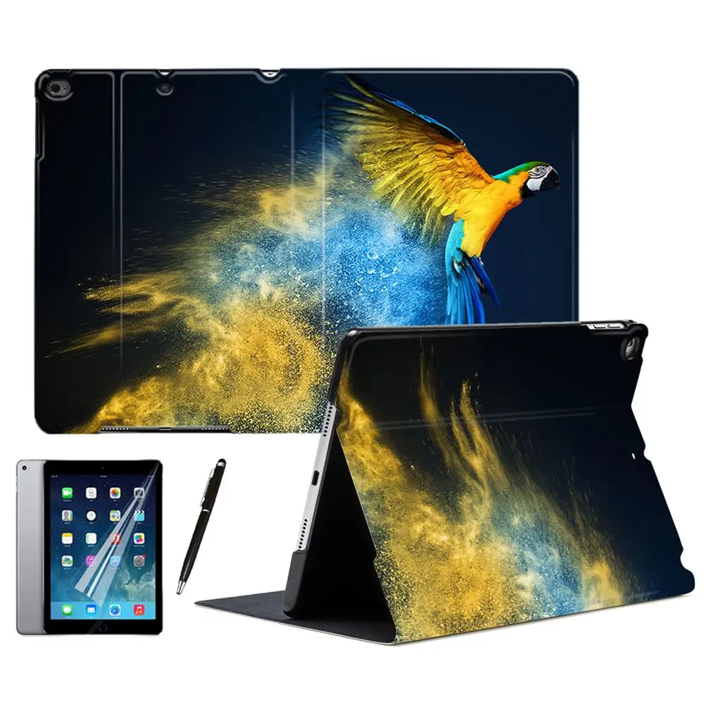 

Animal Beautiful Flying Parrot PU Leather Stand Smart Case Cover For iPad Air 2 3 9.7" 2018 56 7th 2019 10.2" 10.5" PRO Mini 4 5