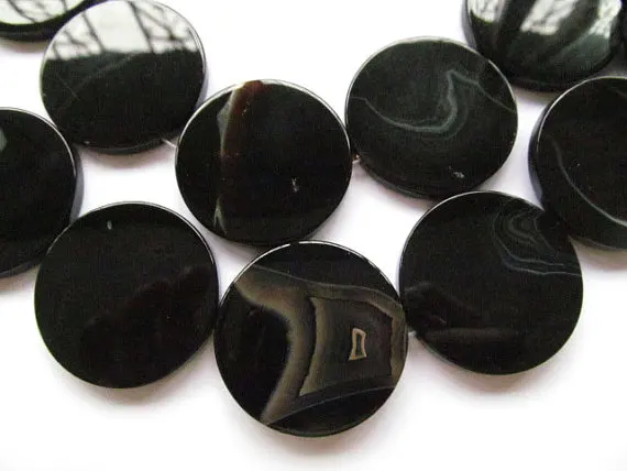 wholesale 8 10 12 14 16 20 25 30 mm full strand Natural Brazil Agate Sardonyx Carmerial round button coin Black red bead | Украшения и
