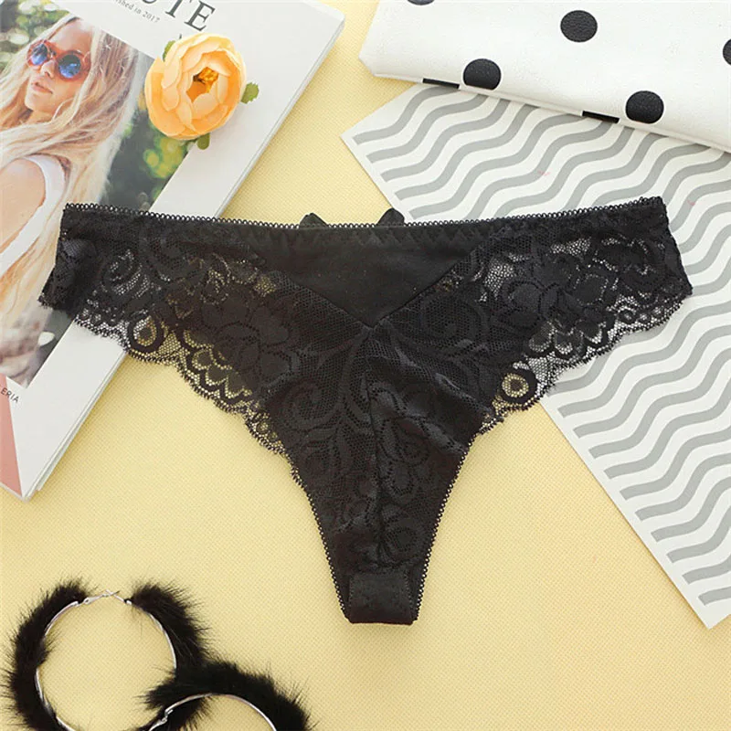 Gift Full Beautiful Lace Women's Sexy Lingerie Low Waist Thongs and G-strings Underwear Panties Briefs Ladies T-back (12)