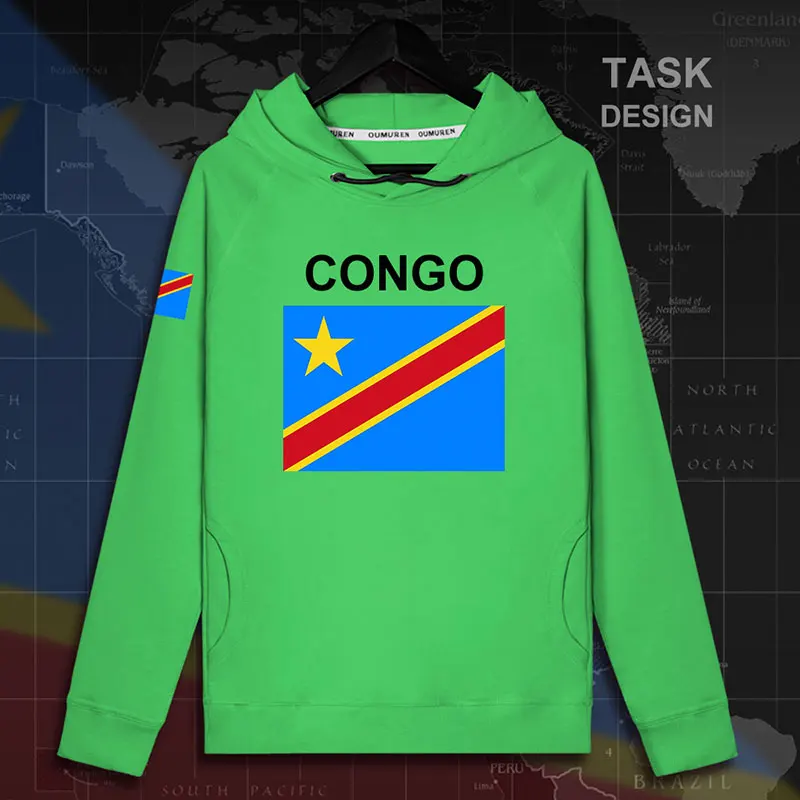 DR Congo COD DRC DROC Congo-Kinsha, мужские пуловеры, толстовки, Мужская толстовка, уличная одежда, хип-хоп флаг, спортивный костюм 02 - Цвет: hooded-green