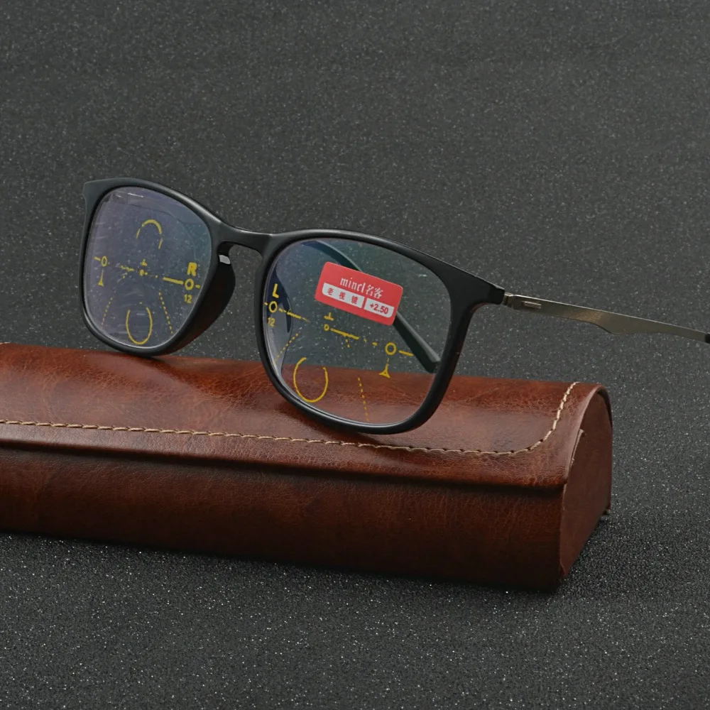 

Titanium Progressive Multifocal Glasses Men Multifocus Multi focus Reading Glasses Man Half Frame Prescription Eyeglasses FML