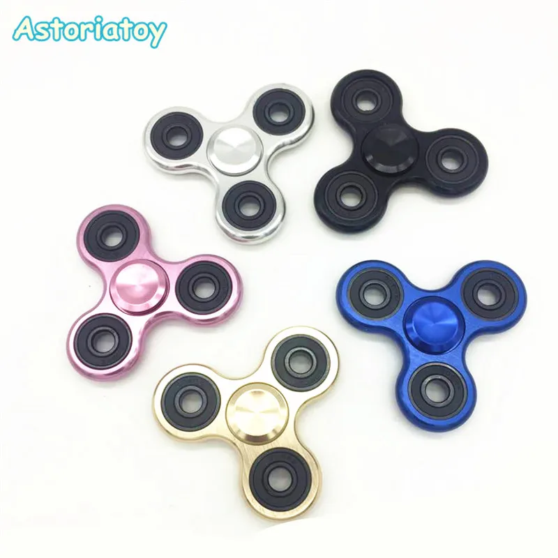 Tri Spinner Fidget Toy Brushed plating aluminum alloy EDC Hand Spinner For Autism and Rotation Time