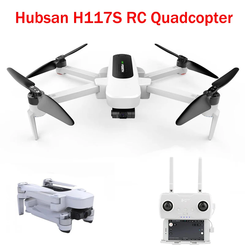 Hubsan H117S Квадрокоптер с дистанционным управлением Zino gps 5G Wi-Fi 1 км с видом от первого лица в формате 4K UHD, Широкий формат HD Камера 3-осевому гидростабилизатору Радиоуправляемый Дрон RTF