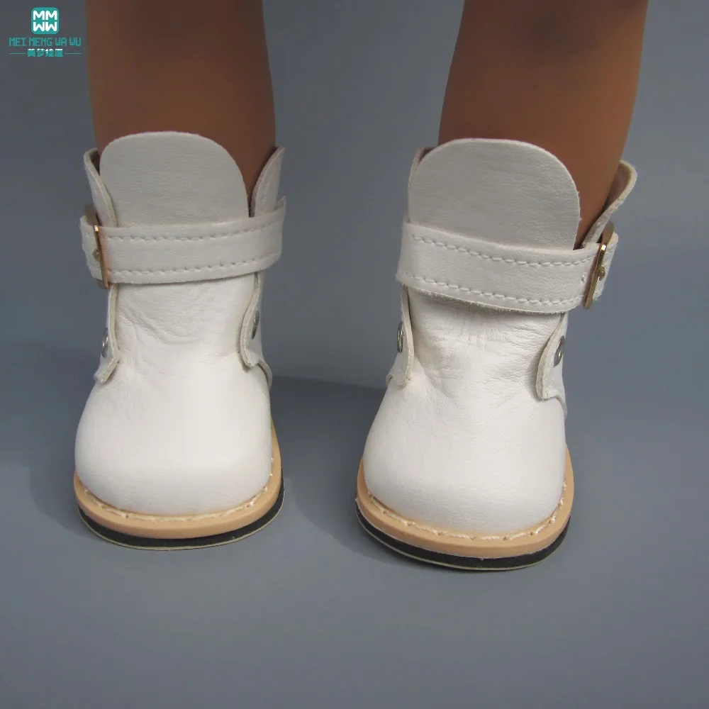 7,5 см белые кожаные сапоги для 43 см куклы для новорожденных аксессуары и американские куклы аксессуары мини детская обувь