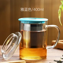 400 мл стеклянная кофейная кружка с крышкой Чай чашка с чайным впрыскивателем с ручкой стакан чайный стакан для офиса для питевых чашек фильтровальные бутылки