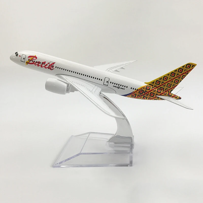 16 см 1:400 Boeing B787 модель индонезийский батик авиалиний с базой Airbus металлический сплав самолет Коллекция украшения подарок