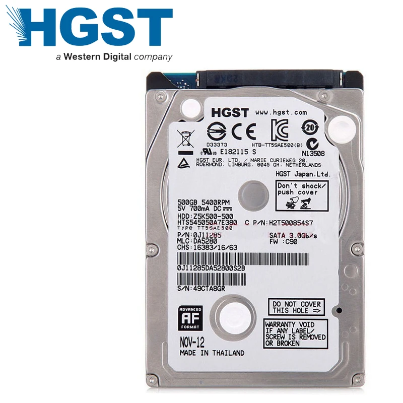 Ноутбук 500 ГБ HDD жесткий диск HGST г 2.5 &quot5400 об./мин. 8 м SATA2 SATA II 7 мм Тонкий Mute HTS545050A7E380 |