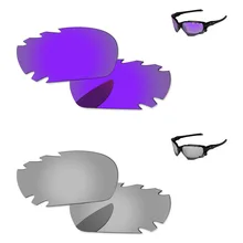 Серебристый Хром и фиолетовый 2 пары зеркало Поляризованные замены линзы для Jawbone Солнцезащитные очки с отверстиями Frame UVA и UVB Защита
