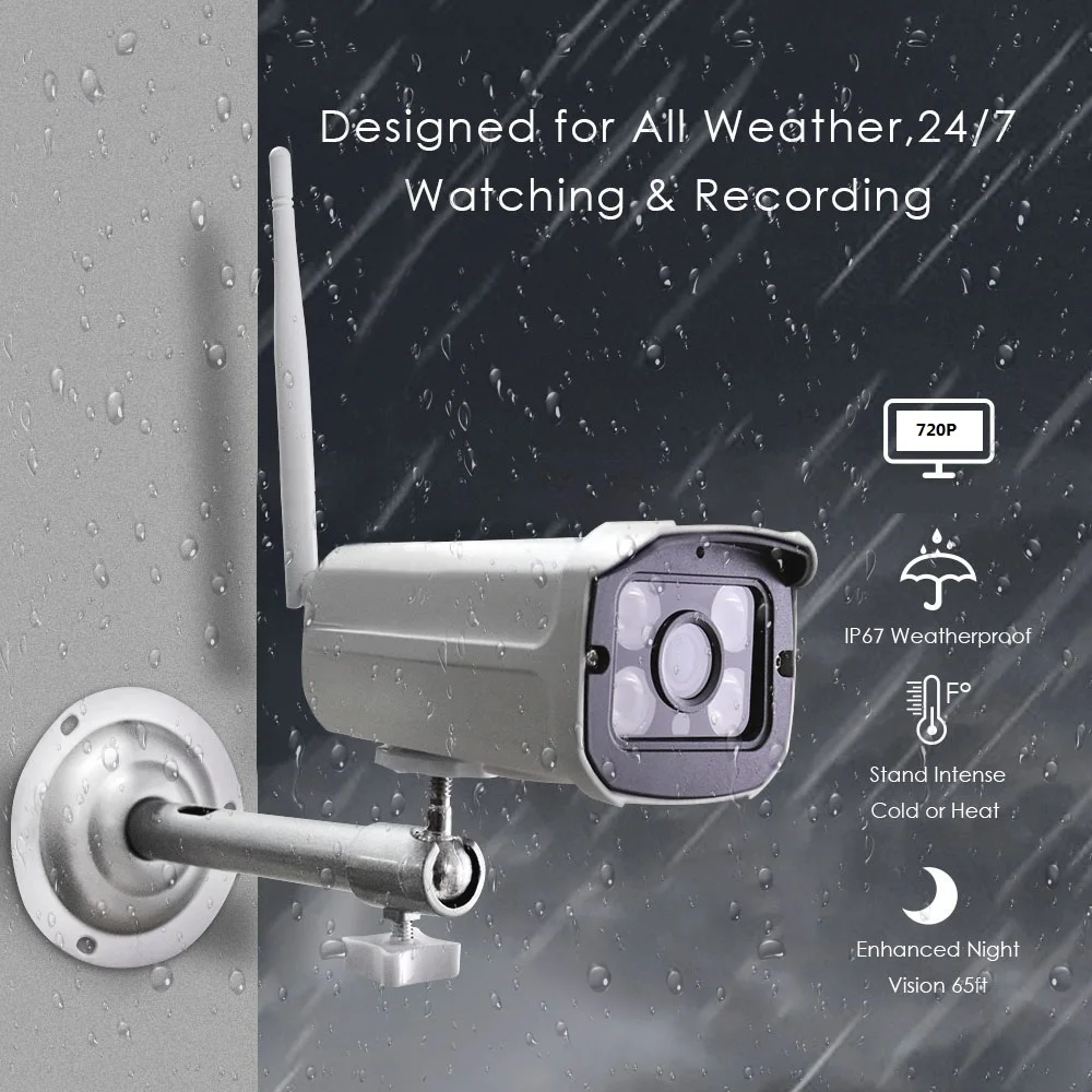 IP камера наружная беспроводная с поддержкой Wi Fi 720P водонепроницаемая|Камеры