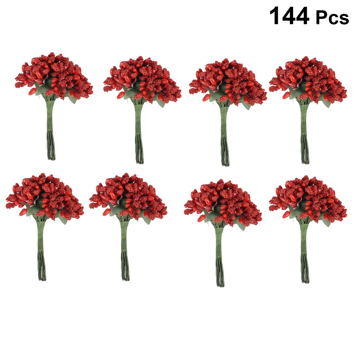 

144pcs/set Artificial Small Berries Decor Diy Handmade Wreaths Accessories Artificial Small Berry for Wedding Party Home (Red)