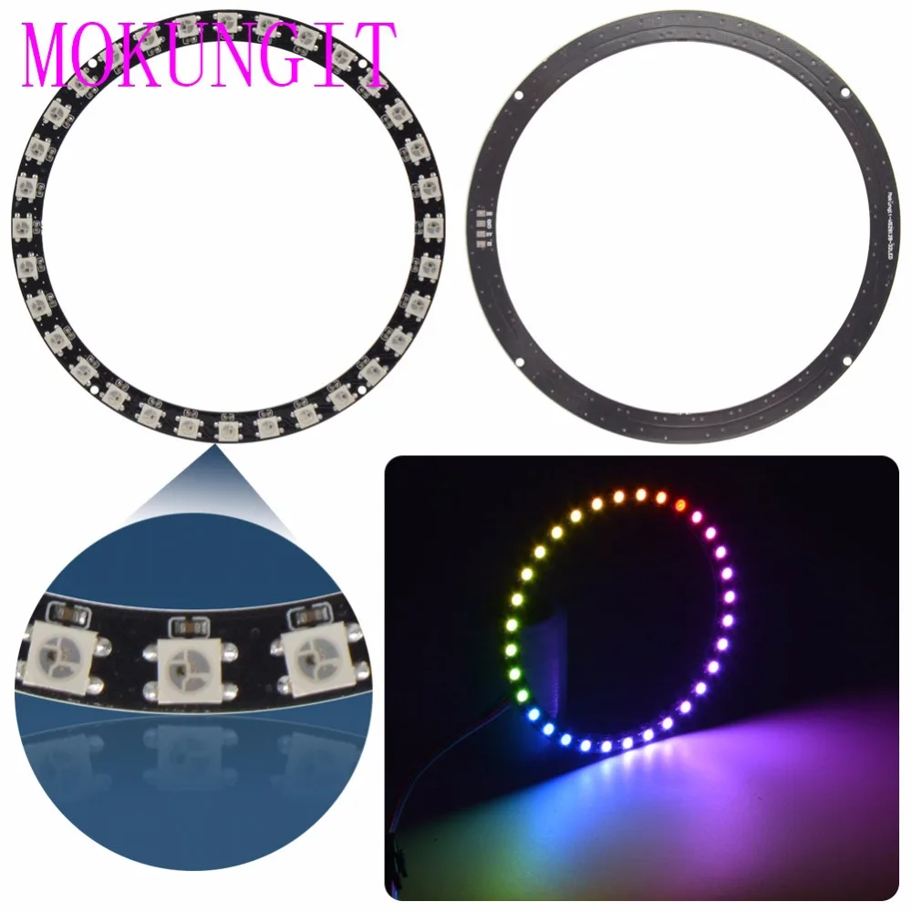 Mokungit WS2812B sk6812 кольцо 32 кольца sk6812 бит для Кольцо RGB LED кольцо 5050 встроенных RGB драйвер для Arduino полосы тип черный