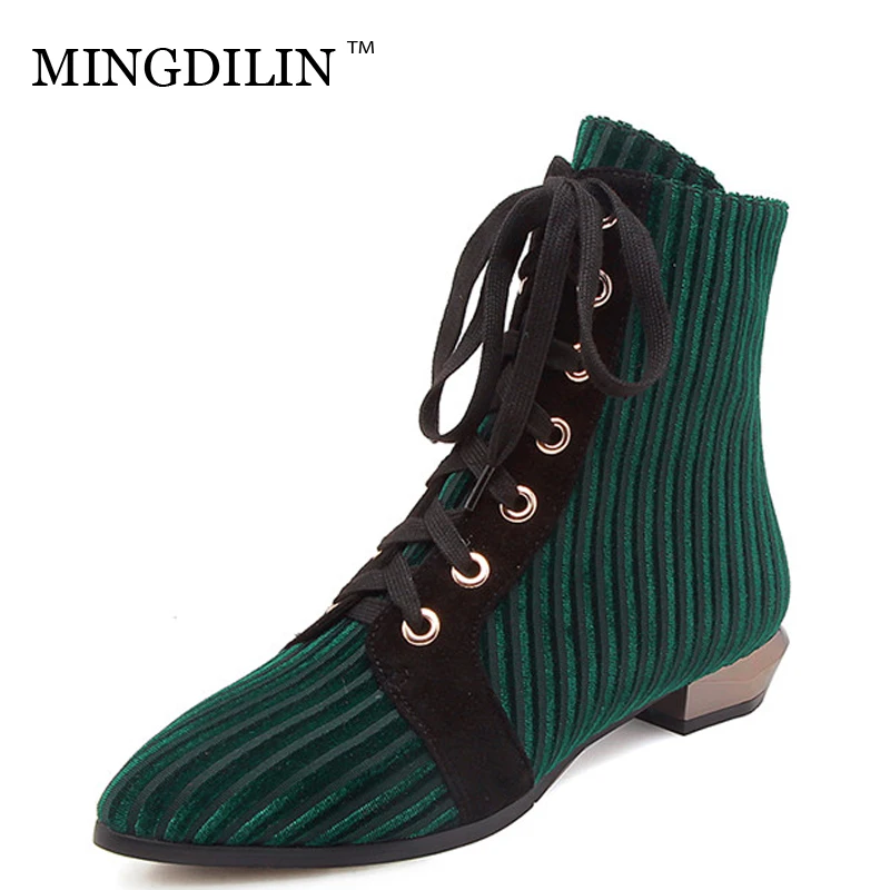 

MINGDILIN Autumn Winter Women's Genuine Leather Ankle Boots Plus Size 43 Shoes Woman Chelsea Boots Genuine Leather Martin Boots