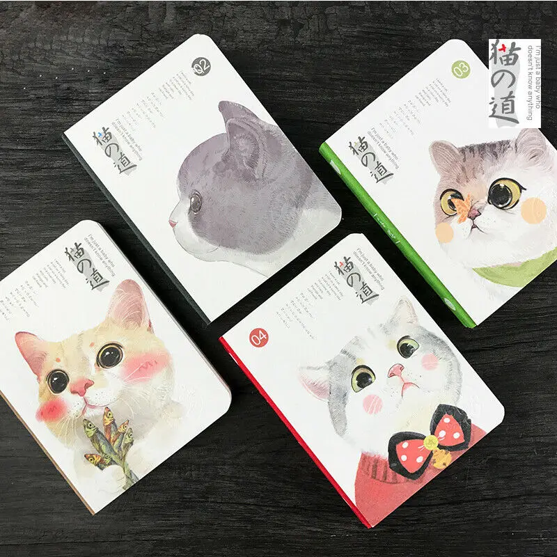 

Japanese style Hardcover small cat creative DIY calendar grid diary notebook