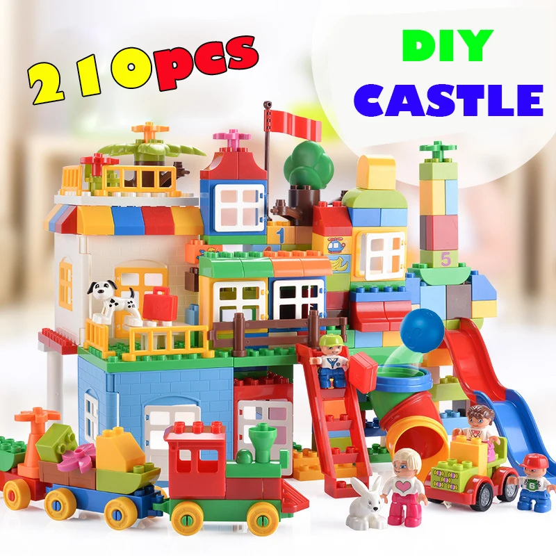

210pcs Big Building Blocks Creator Series City Amusement Park DIY Castle Assemblage Blocks Compatible Legoings Duplos Kids Toy