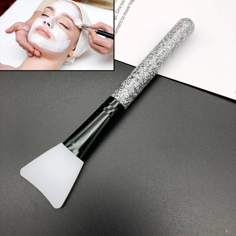 Silver Crystal Silicone Mask Brush Facial Mud Makeup Applicator Tool for Face Skin Care | Красота и здоровье