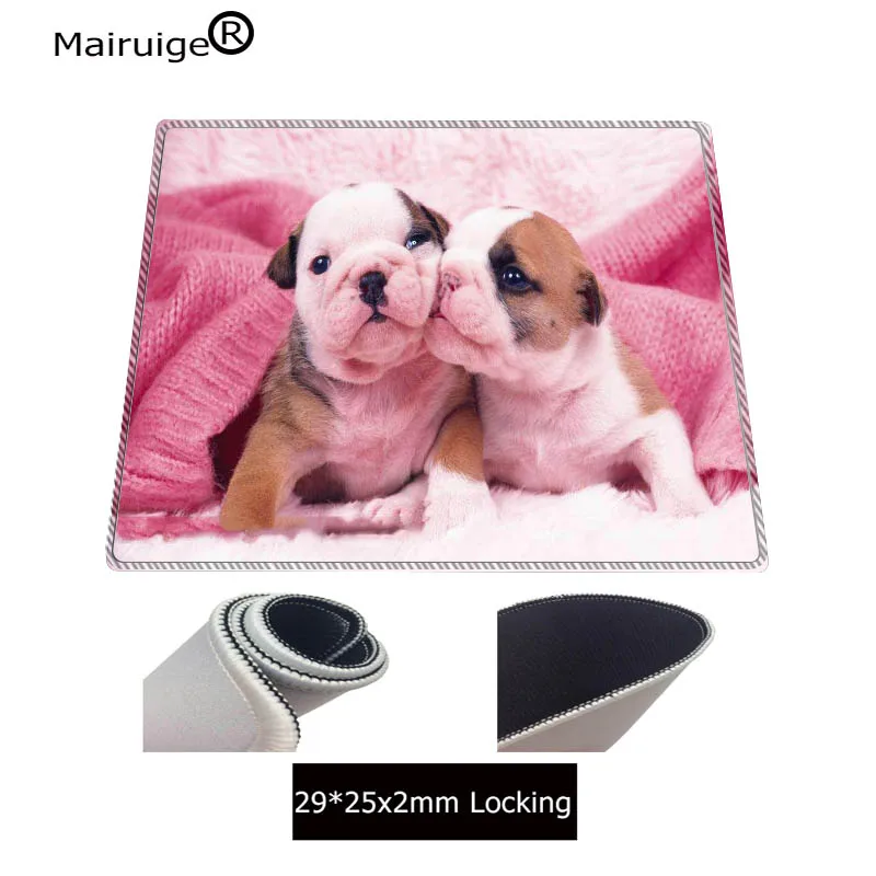 Mairuige Two Dogs Big Gaming Mouse Pad White Locking Edge Desk Keyboard Mouse Mat Rug Large Game Mo