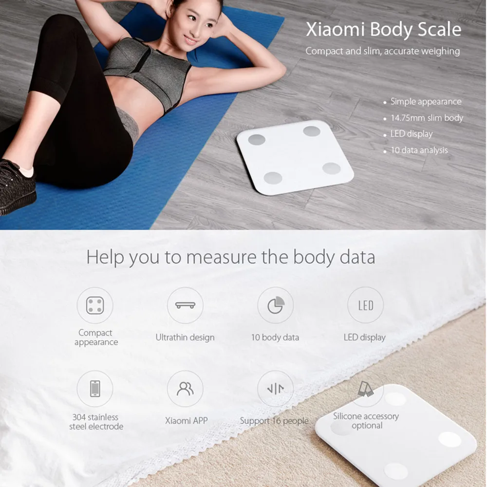  Original Xiaomi Mi Smart Scale 2 Weight Health Mifit APP Body Composition Monitor Body Fat BMR Test