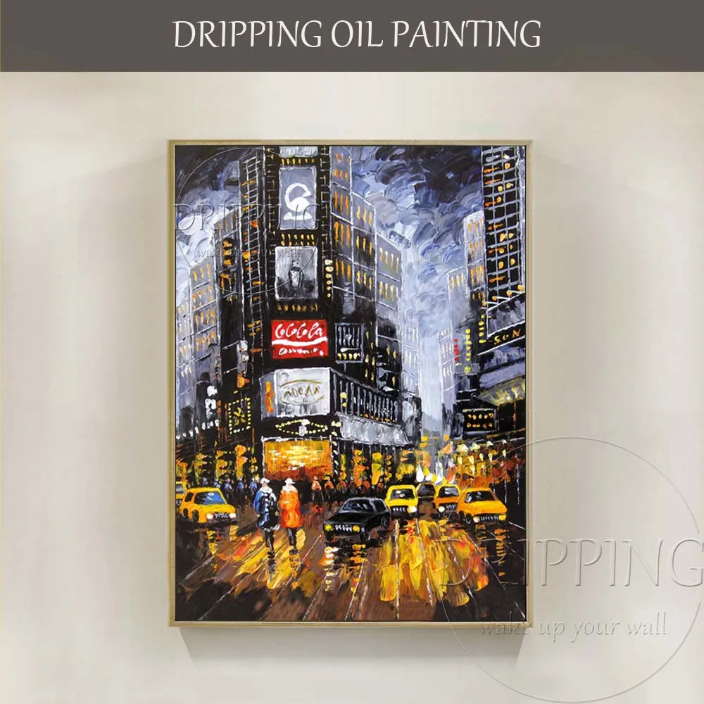 Top Artist Hand painted High Quality Abstract New York Street Oil