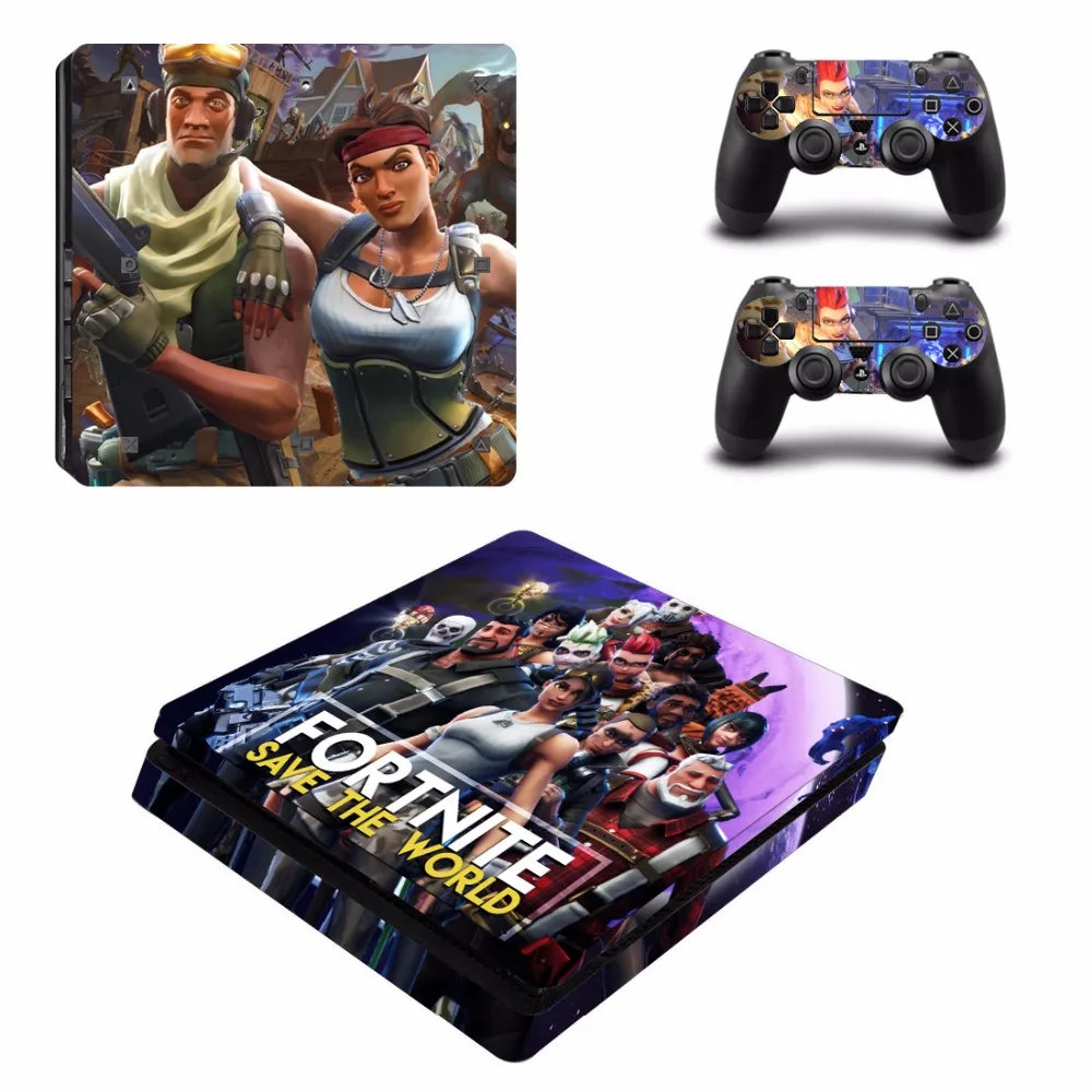 

Designs Sticker For Sony PS4 Slim Console + 2 Controller Skin Cover For Sony Playstation4 Slim Gamepad Game Accessories
