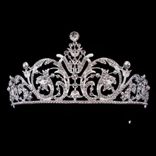 Принцесса ИГРИСТЫЕ свадебный венец свадьбы диадема Тиары Корона со стразами для невесты волос queen Quinceanera Театрализованное аксессуары для волос