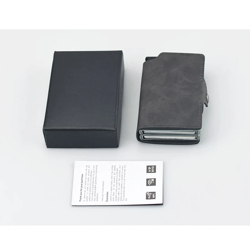 Двойной держатель для карт Casekey кошелек большой емкости тонкий ID монет из кожи Crazy