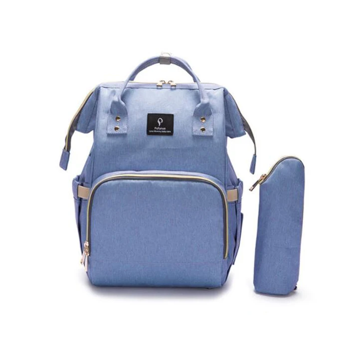 Детские пеленки сумка с USB интерфейсом большой емкости водонепроницаемый подгузник сумка наборы Мумия Материнство путешествия рюкзак кормящих сумки - Цвет: Light Blue