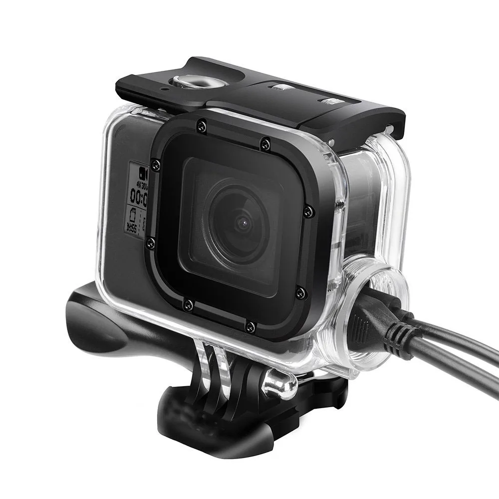 Для Go Pro 5 6 подводный зарядный внешний аккумулятор+ 50 м водонепроницаемый корпус Чехол Коробка для GoPro HERO 6 HERO 5 черный аксессуары для камеры