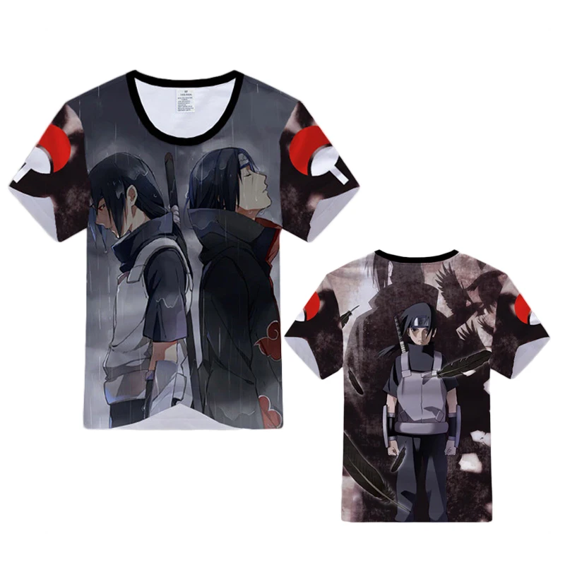 

Naruto Uchiha Sasuke Gaara Hatake Kakashi Kurama T-shirt Cosplay Costume Men Women Summer Fashion Tshirt Short Sleeve Tees