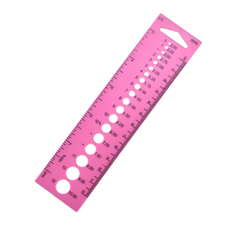 1 Piece Plastic Knitting Needle Size Gauge Inch Cm Ruler