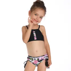 2019 новый летний купальный костюм для девочек раздельный купальник из двух предметов Детский Милый принт со звездой раздельный