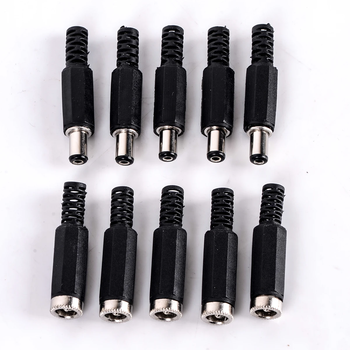 10pcs Male / Female DC Power Jack Plugs Socket Adapter Connector DC Plugs for Socket Repairs Tool 2.1mm x 5.5mm