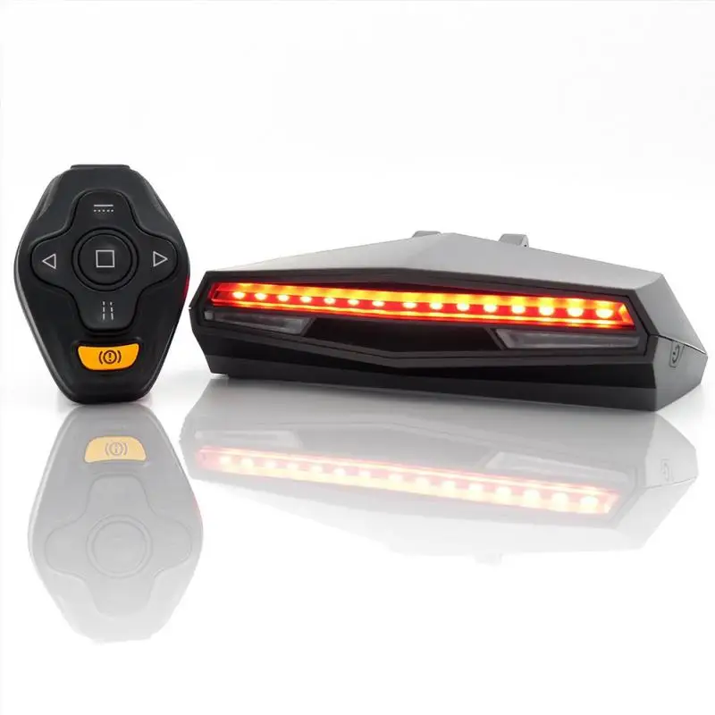 Беспроводной велосипедный задний светильник Smart USB Перезаряжаемый аксессуары для велоспорта дистанционный поворотный светодиодный велосипедный задний светильник лазерный сигнал