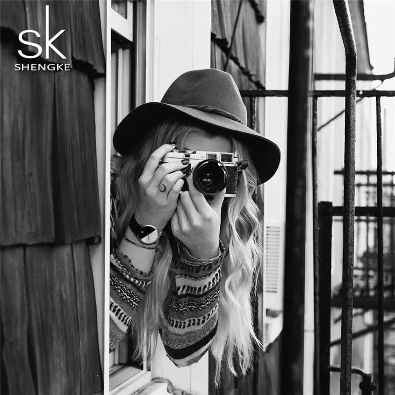 SK Luxury Leather Watches Women Creative Fashion Quartz Watches For Reloj Mujer 2018 Ladies Wrist Watch SHENGKE relogio feminino