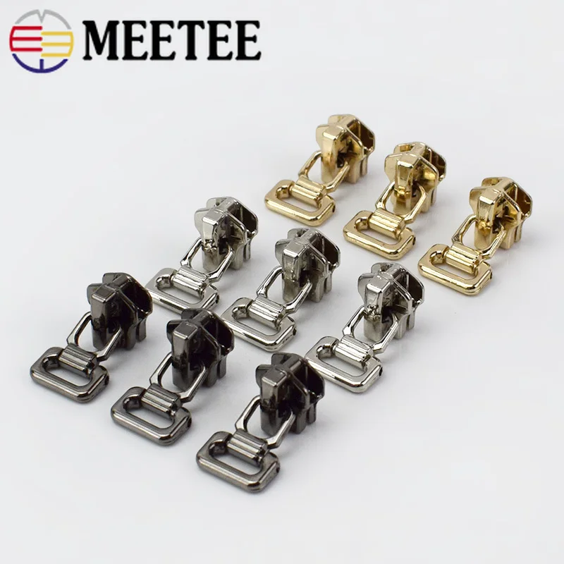 

Meetee 10pcs 5# Metal Zipper Head Simple Practical Close-end Auto lock Zippers puller DIY Manual Garment Sewing Accessory G3-3