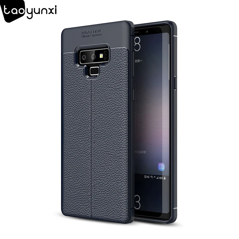 

TAOYUNXI Soft Cases For Samsung Galaxy Note 9 Note9 Cover Plain Business Style Bags 6.4 inch Silicone TPU Lichee pattern Shell