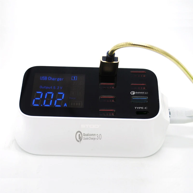 STOD Smart USB Charger 40W LED Display Quick Charge Fast Charging 3.0 For iPhone 7 Samsung Huawei Nexus Xiaomi QC3.0 AC Adapter