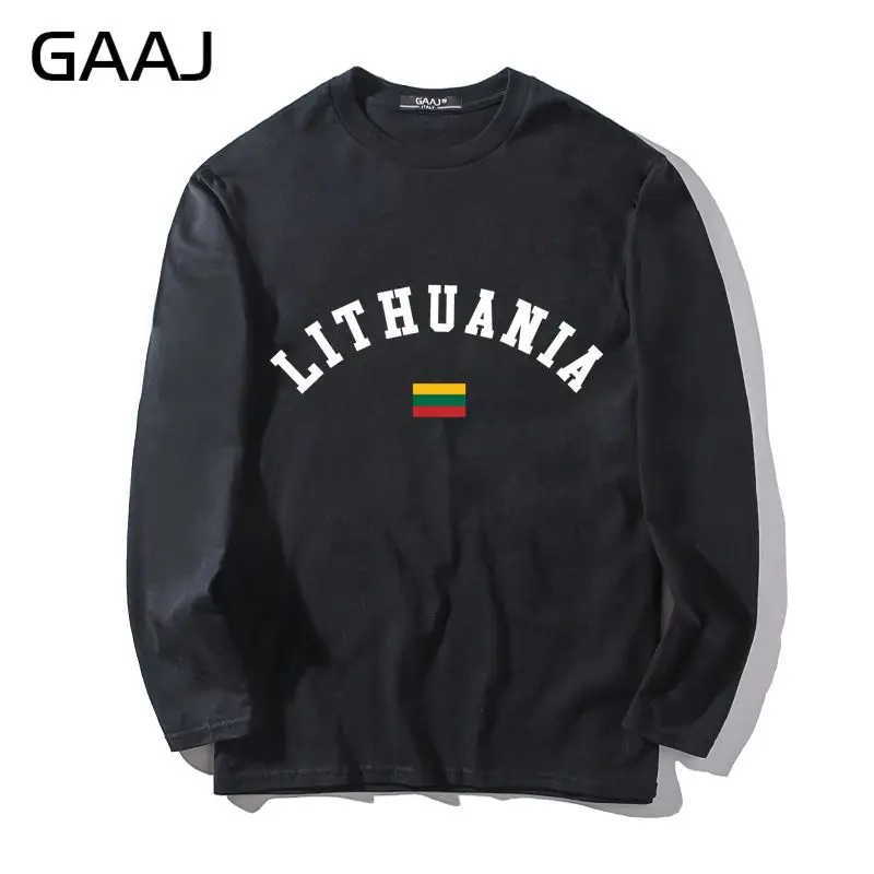 

T Shirt Men Lithuania Flag Casual Funny Man & Women Unisex Long Sleeve Print Letter O Neck O-neck Fashion Summer Man Diy Tshirt
