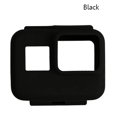 Красочные Мягкие Силиконовые Резиновые рамки защитный чехол для GoPro Hero 5 6 7 Черный Защитный чехол для Go Pro 5 Аксессуары для камеры - Colour: Black