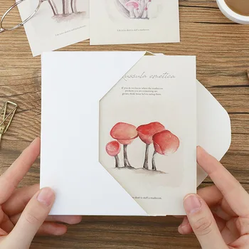 

1pcs letter lover boxed Bookmark mushroom manor daily life series regular greeting card set