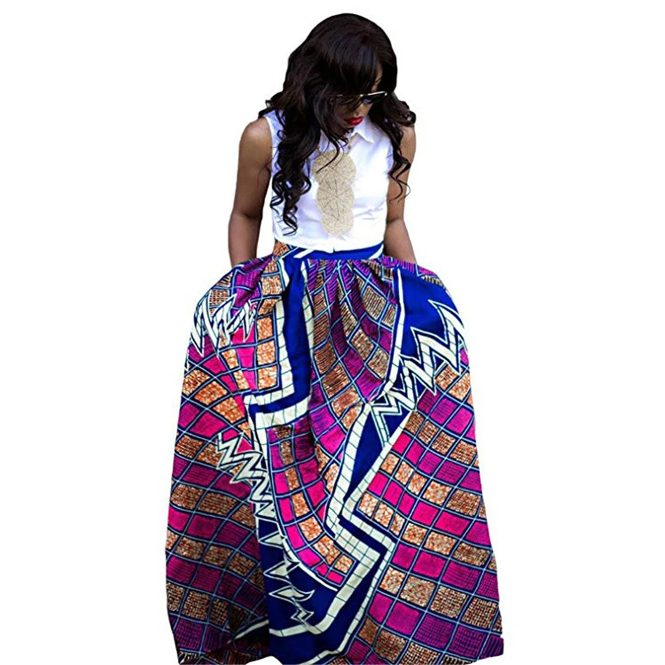 Африканские платья для женщин с принтом трапециевидной формы юбка традиционная Дашики Анкара Цветочные Базен Африка Мода Стиль одежда низ