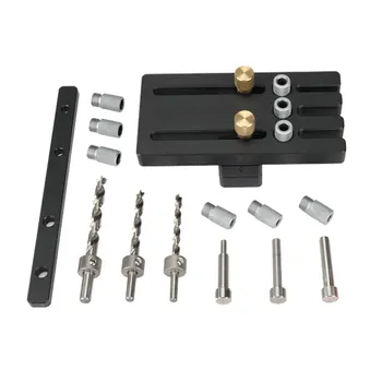 

Triple Punch Locator Woodworking Hole Saw Carpenter Kit Dowels Woodworking Tool Log Tenon Hole Locator Set