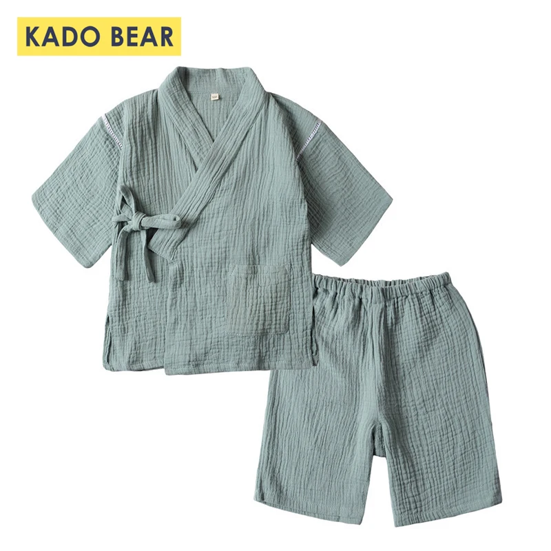 

Children's Japanese Kimono Pajamas Set Baby Boys Girls Summer Sleepwear Kids Kimono Cotton Home Pyjamas Suits Underwear Clothing