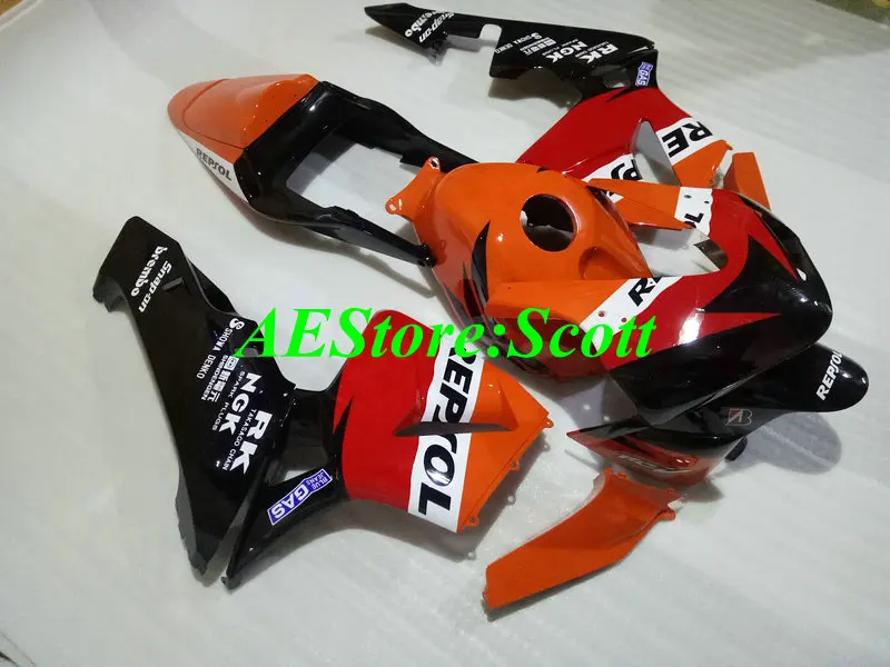 Красный оранжевый черный обтекатель комплект для HONDA CBR600RR 03 04 CBR 600RR F5 2003 2004 CBR600 антиблокировочная система, мотоциклетные обтекатели комплект+ подарки HY10